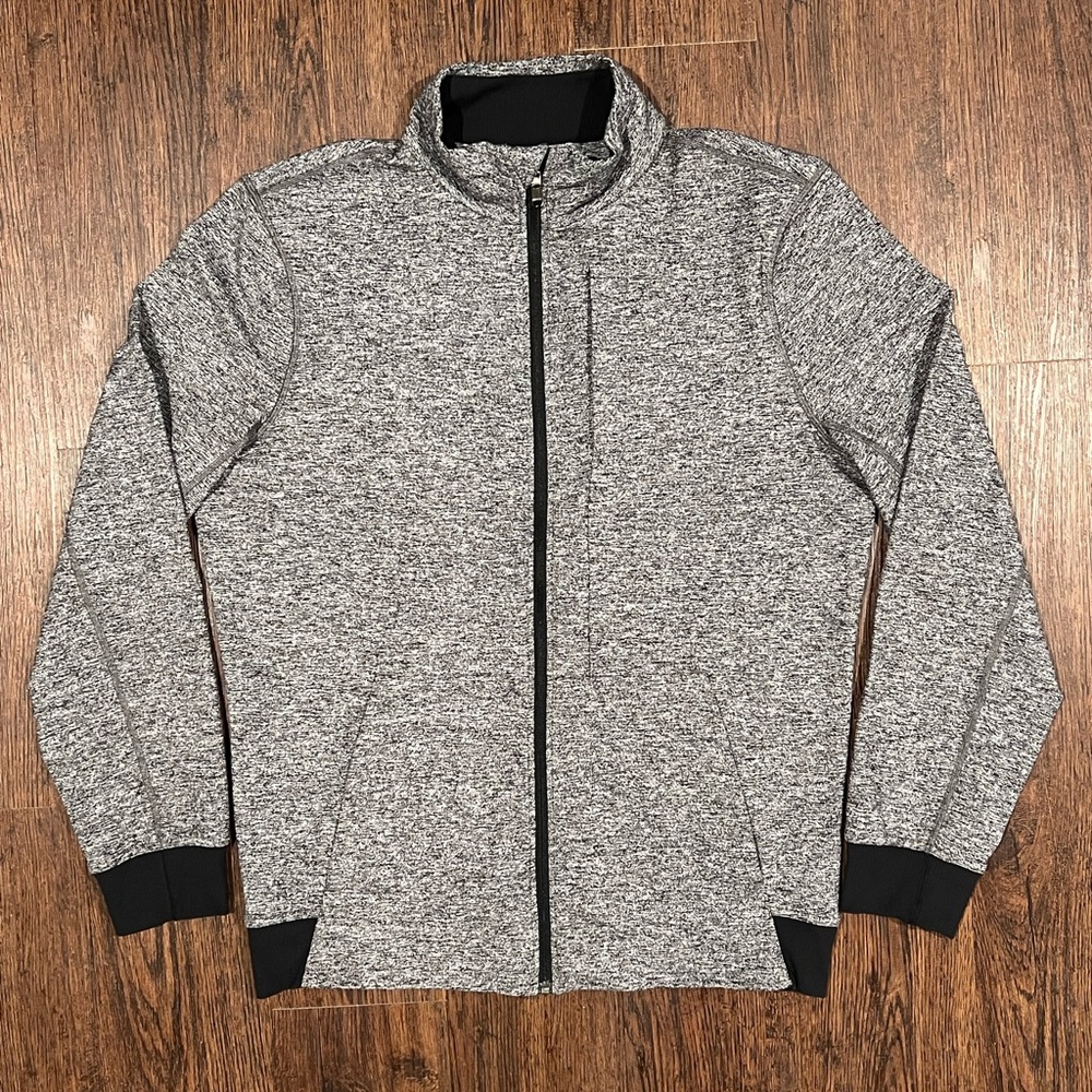 Lululemon Mens Active Jacket Gray Heather Lightweight Athletic Full Zip Size XL